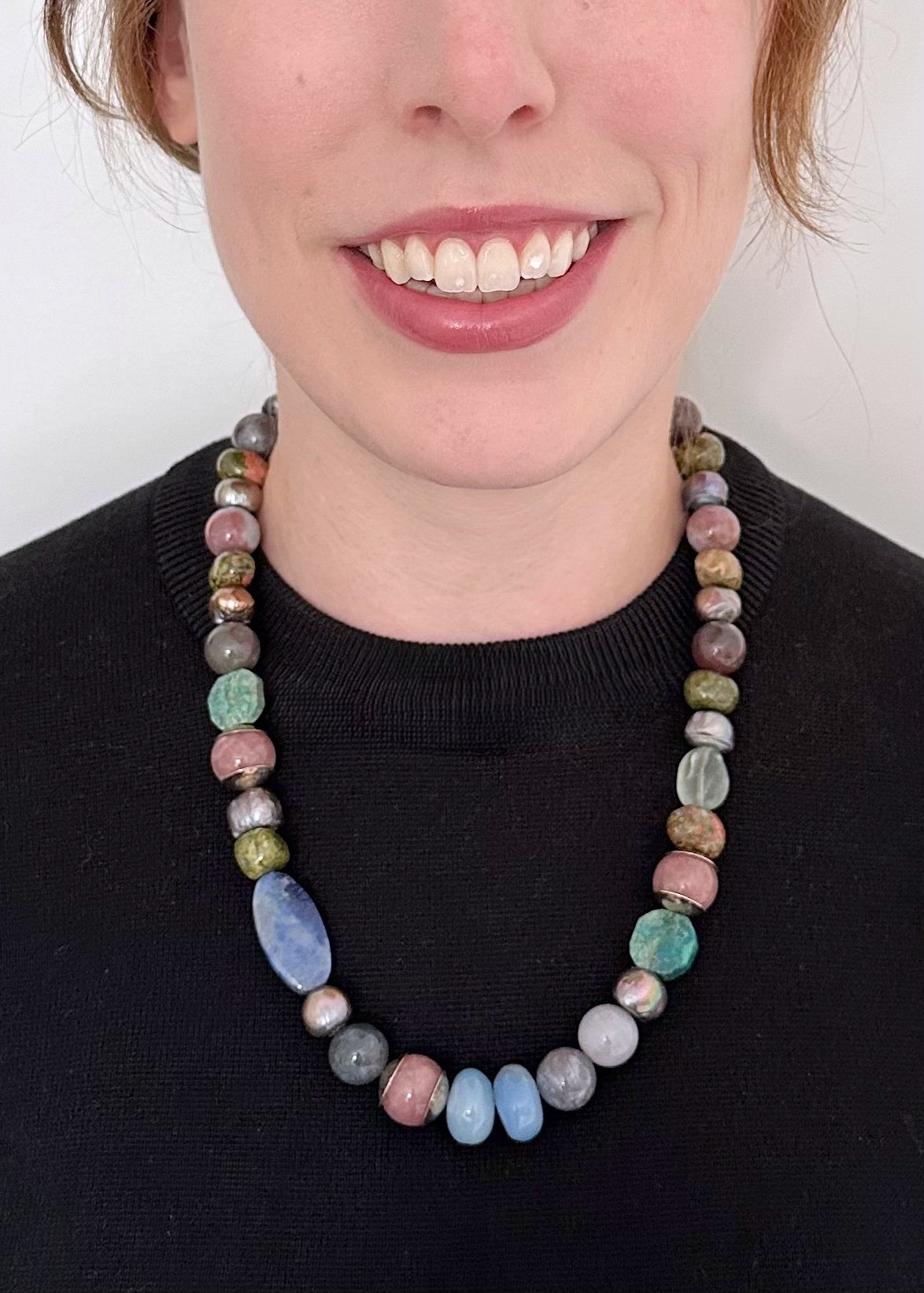 JASPER, QUARTZ & PEARL NECKLACE - WANTED ONE OF A KIND