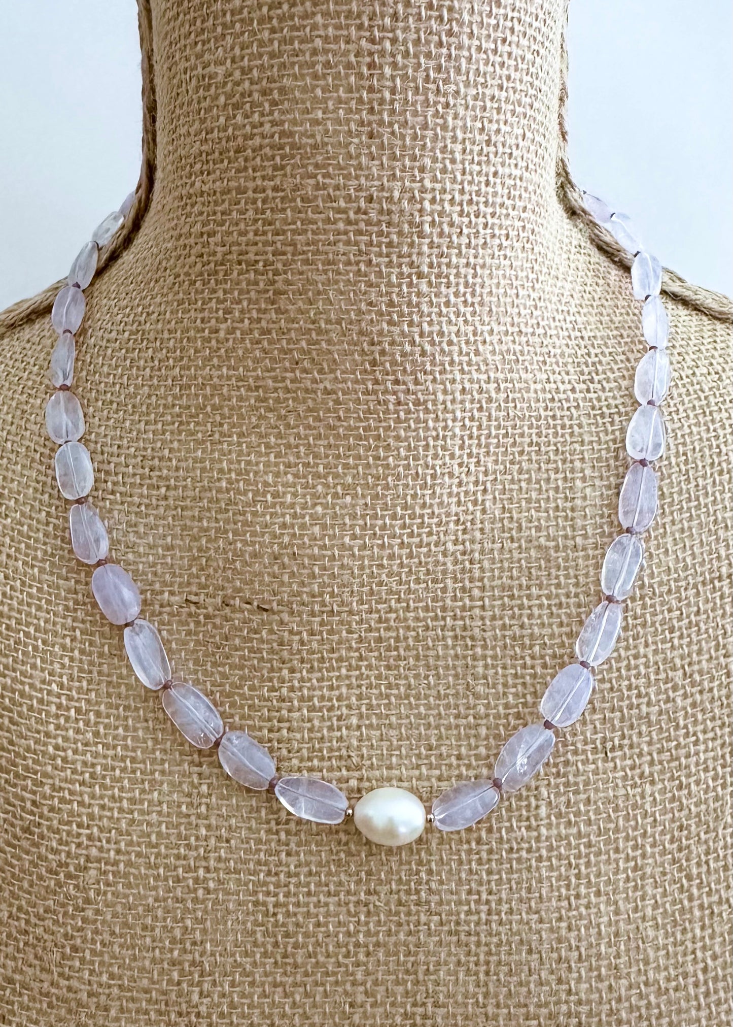 MILKY LAVENDER AMETHYST & PEARL 20.5