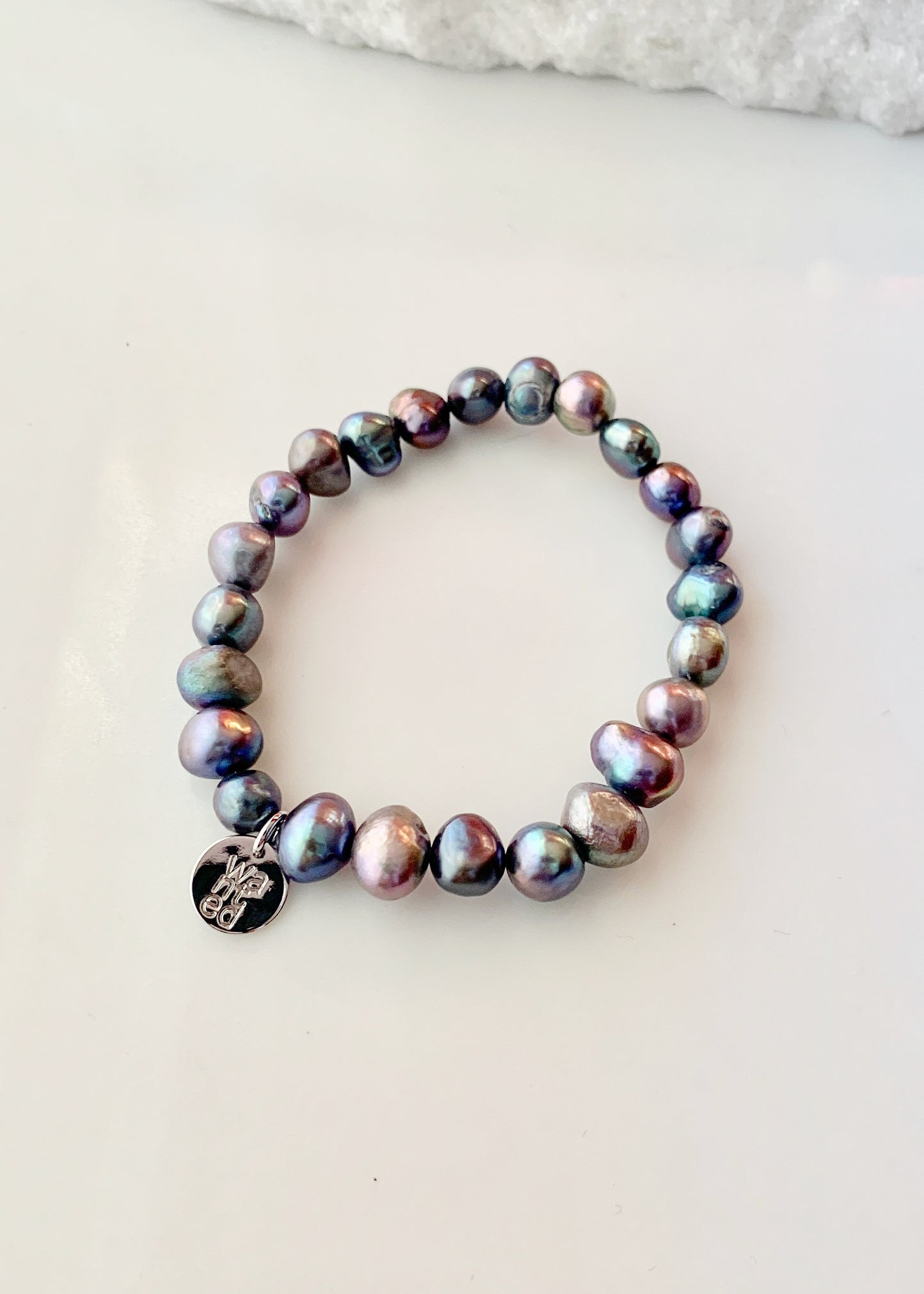 Pretty Stretch Bracelet with Baroque Black Freshwater Pearls that can be Worn Alone or Stacked with your Other Favorites.