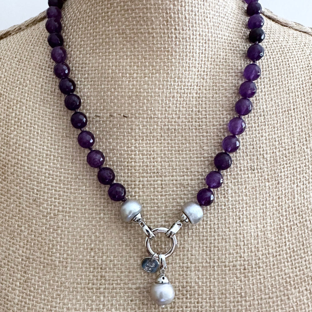 
                      
                        Handmade Stone and pearl drop necklace with detachable pendant
                      
                    