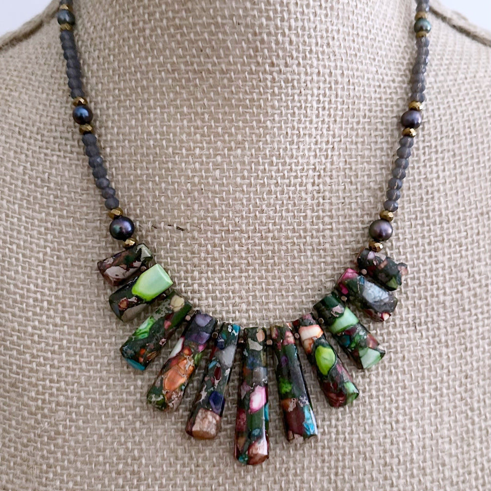 IMPRESSION JASPER & PEARL NECKLACE - LIMITED EDITION