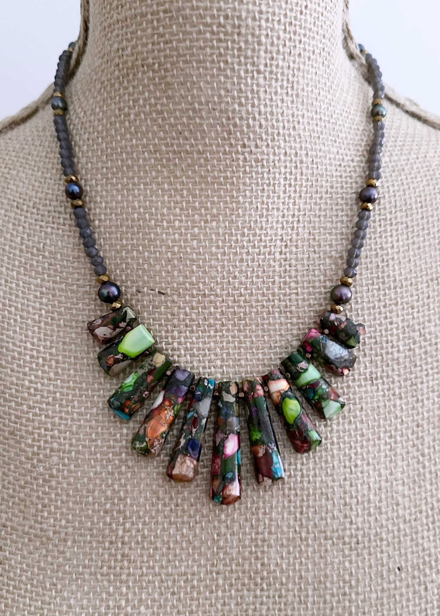 IMPRESSION JASPER & PEARL NECKLACE - LIMITED EDITION