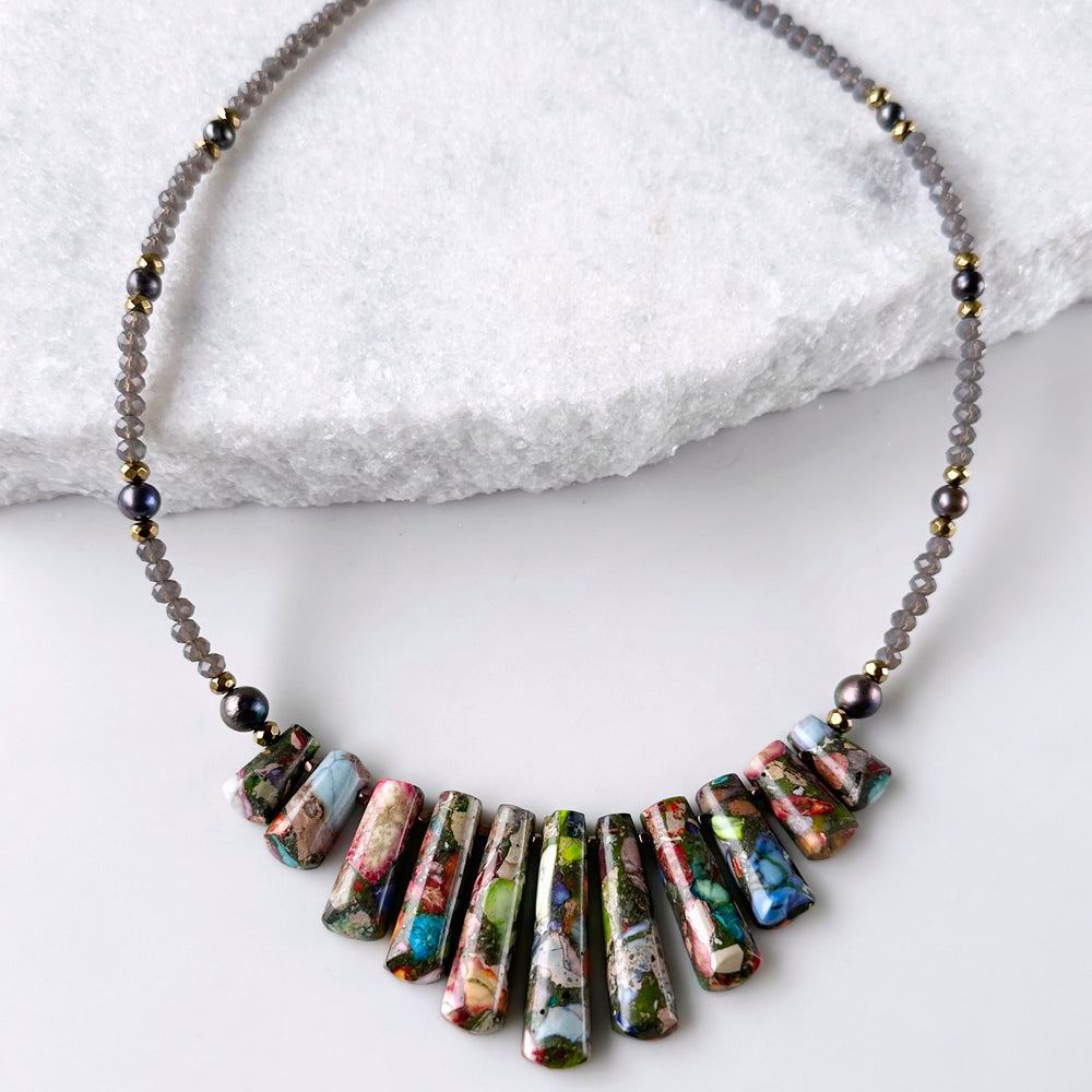 IMPRESSION JASPER & PEARL NECKLACE - LIMITED EDITION