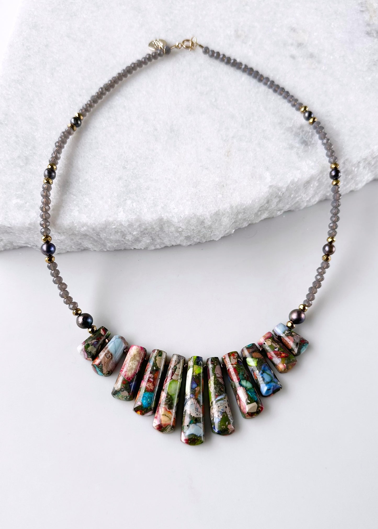 IMPRESSION JASPER & PEARL NECKLACE - LIMITED EDITION