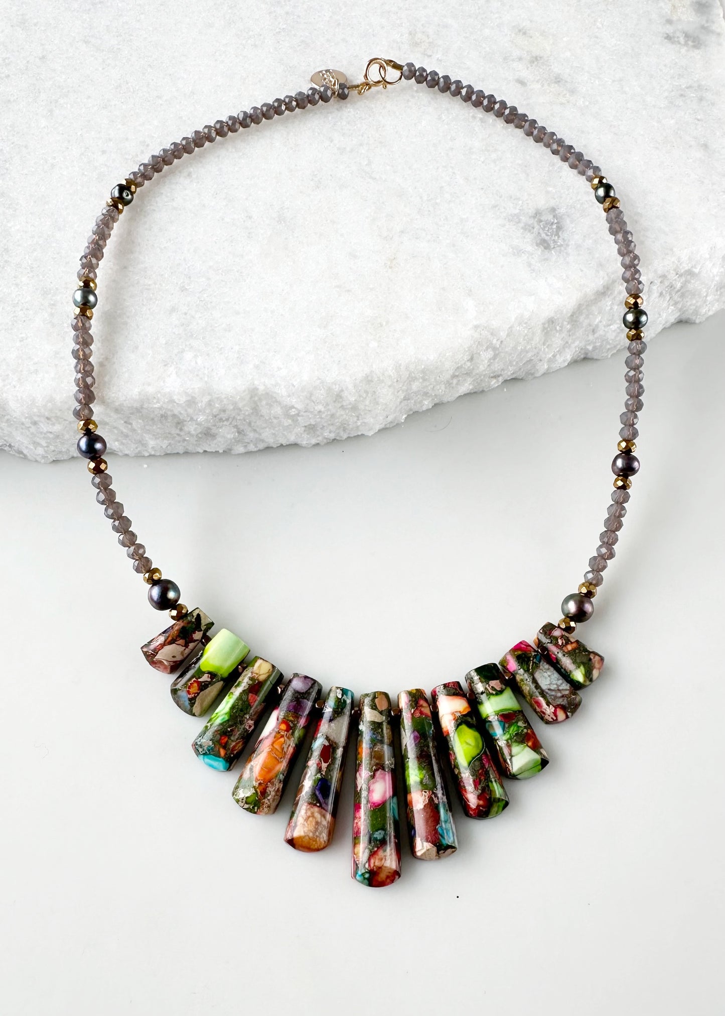 IMPRESSION JASPER & PEARL NECKLACE - LIMITED EDITION