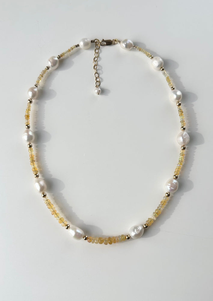 ETHIOPIAN OPAL & PEARL NECKLACE - WANTED ONE OF A KIND