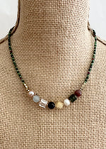 RUBY ZOISITE & PEARL NECKLACE - WANTED ONE OF A KIND