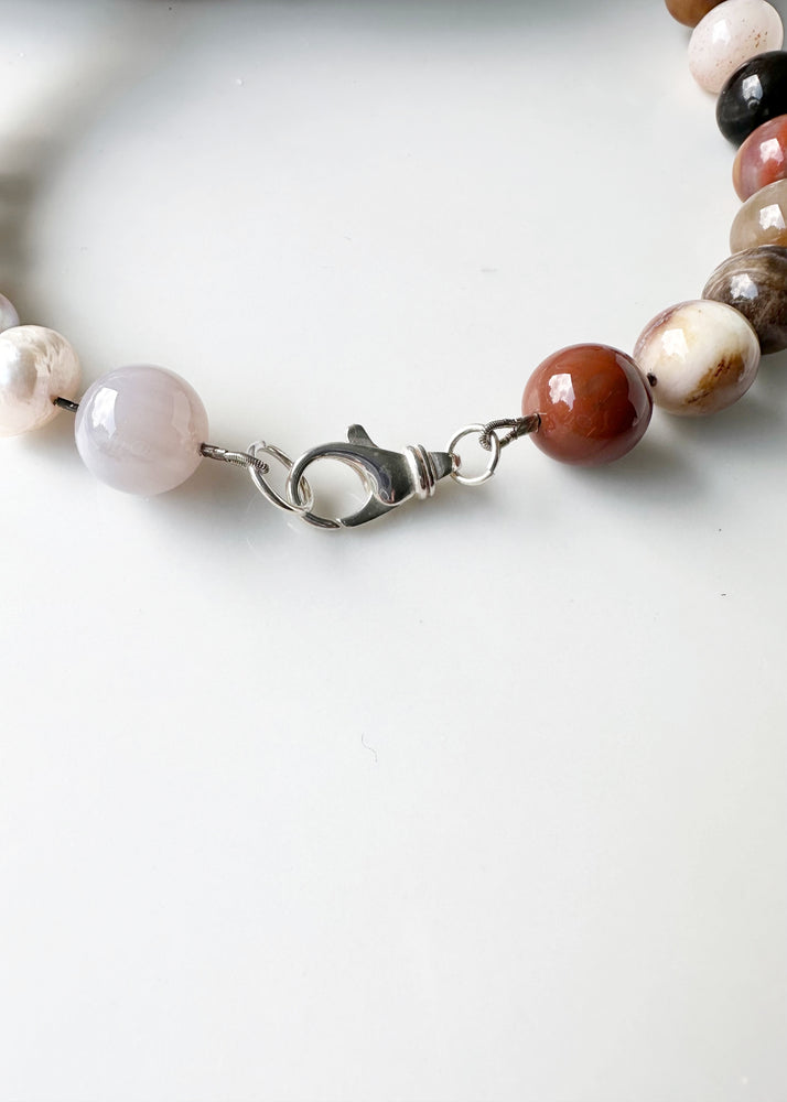 
                  
                    PETRIFIED WOOD OPALITE & BAROQUE PEARL NECKLACE - WANTED ONE OF A KIND
                  
                