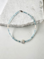 AQUAMARINE & PEARL NECKLACE - WANTED ONE OF A KIND