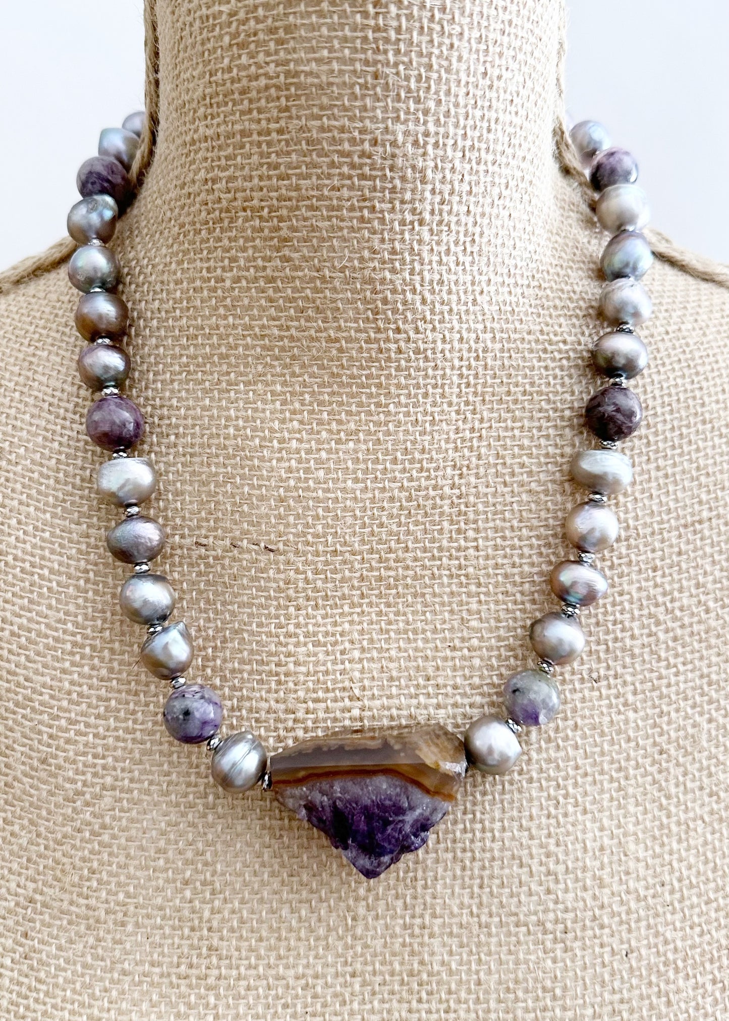 AMETHYST & PEARL NECKLACE - WANTED ONE OF A KIND