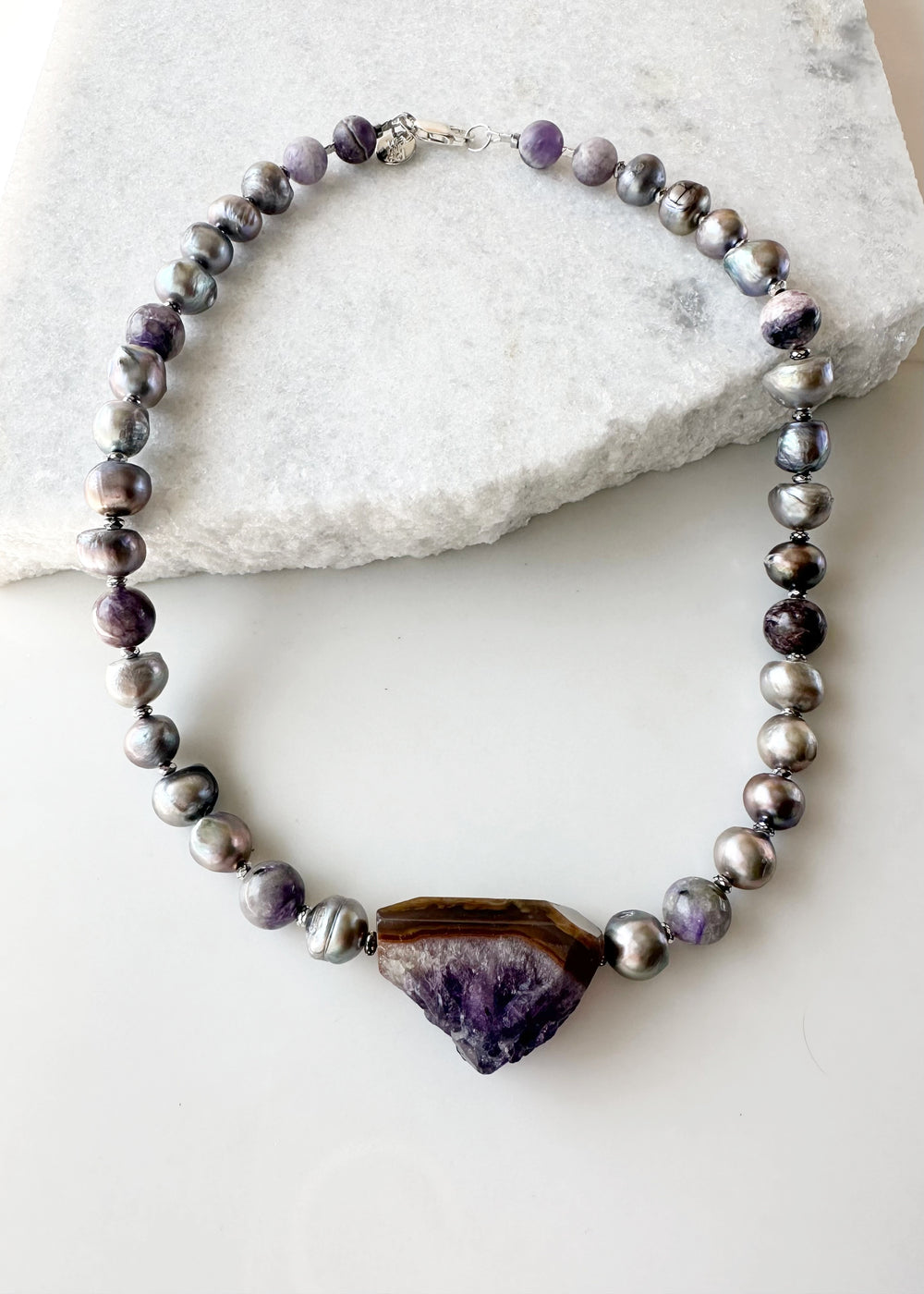 AMETHYST & PEARL NECKLACE - WANTED ONE OF A KIND