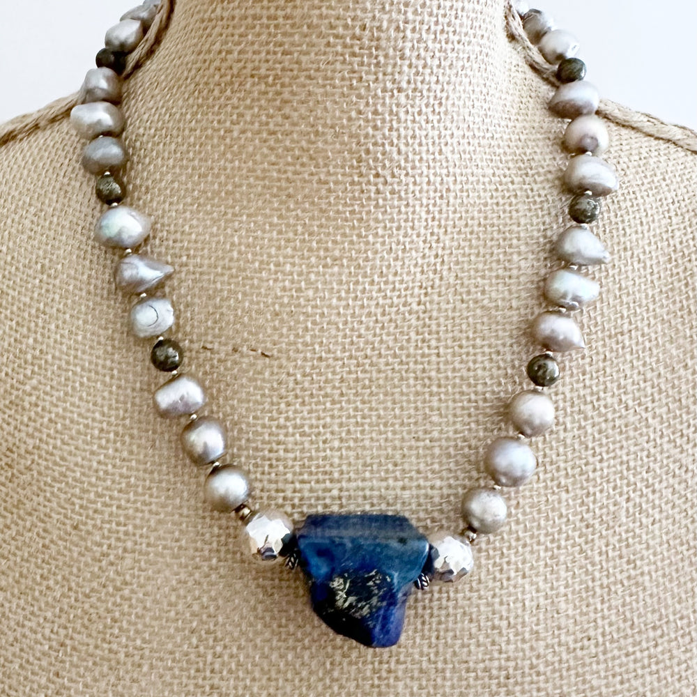 
                      
                        LAPIS & PEARL NECKLACE - WANTED ONE OF A KIND
                      
                    