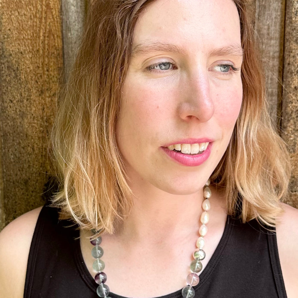 
                      
                        FLUORITE & PEARL NECKLACE - LIMITED EDITION
                      
                    