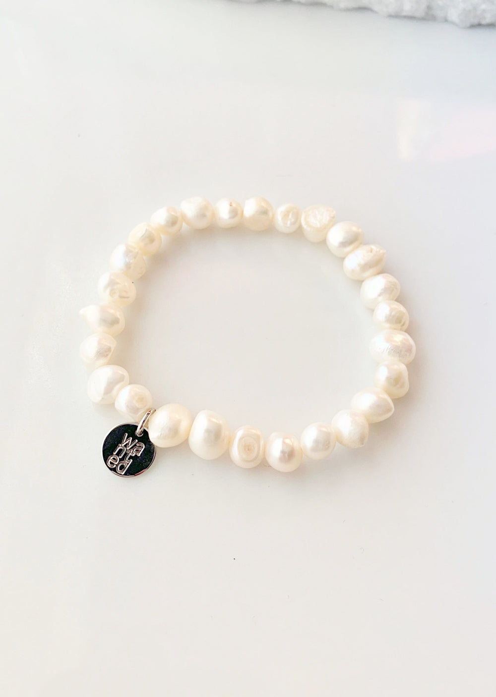 Pretty Stretch Bracelet with Baroque White Freshwater Pearls that can be Worn Alone or Stacked with your Other Favorites.