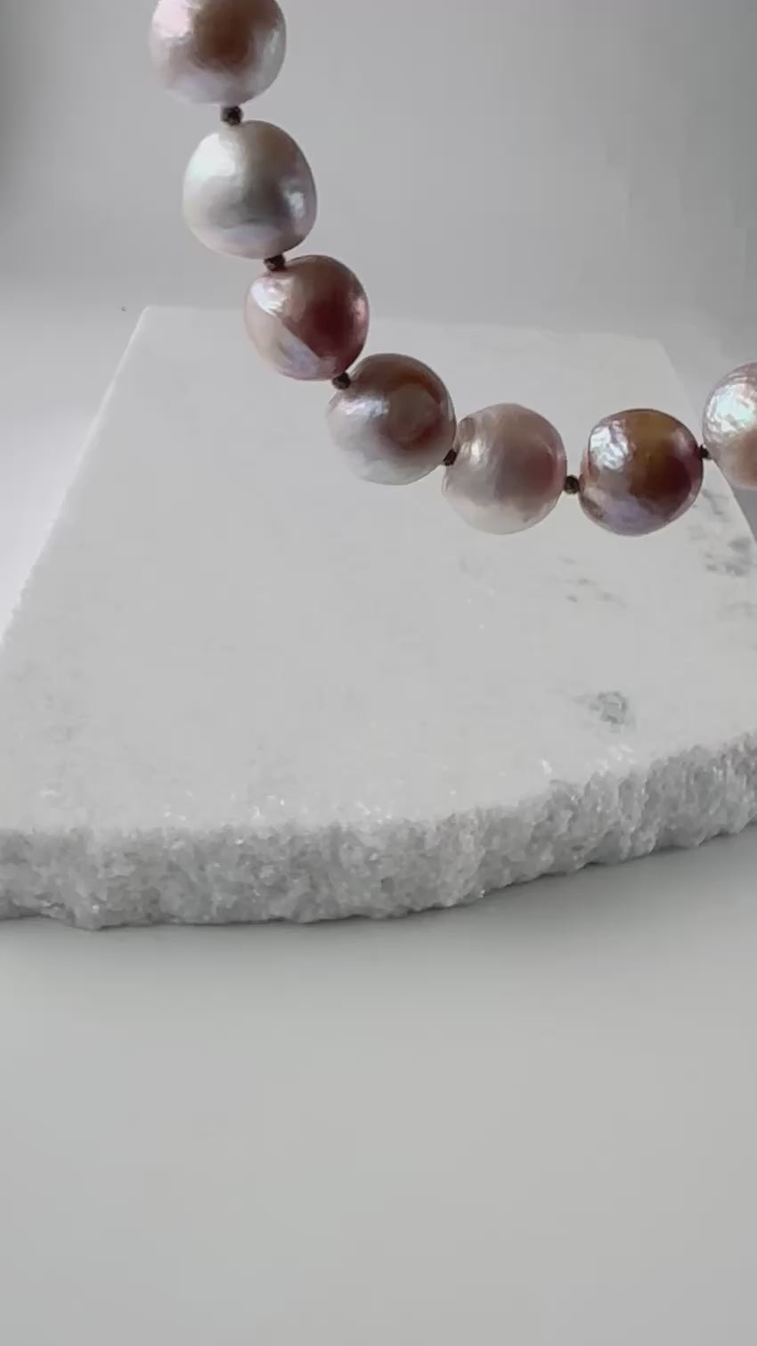 Designed and Made in Canada, this Gorgeous One-Of-A-Kind 36” Necklace features Faceted, Square, Light, Green Fluorite, Pink Kunzite, Jasper, Hematite and Large Pink Pearls finished with a Large lobster Claw Clasp.  Wear it long or doubled.