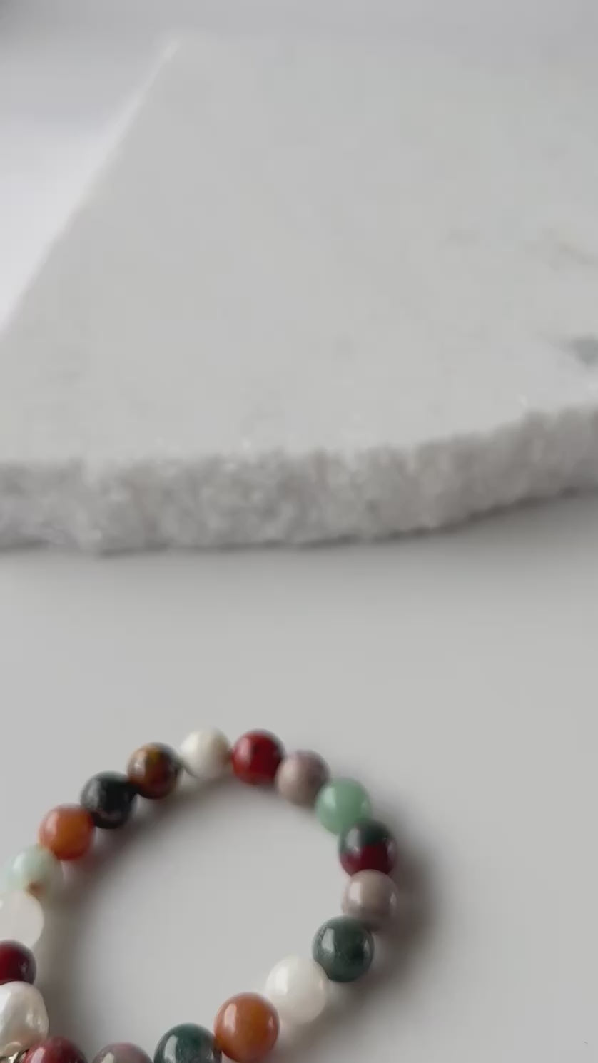MIXED STONE & PEARL BRACELET - 1282 - LIMITED EDITION