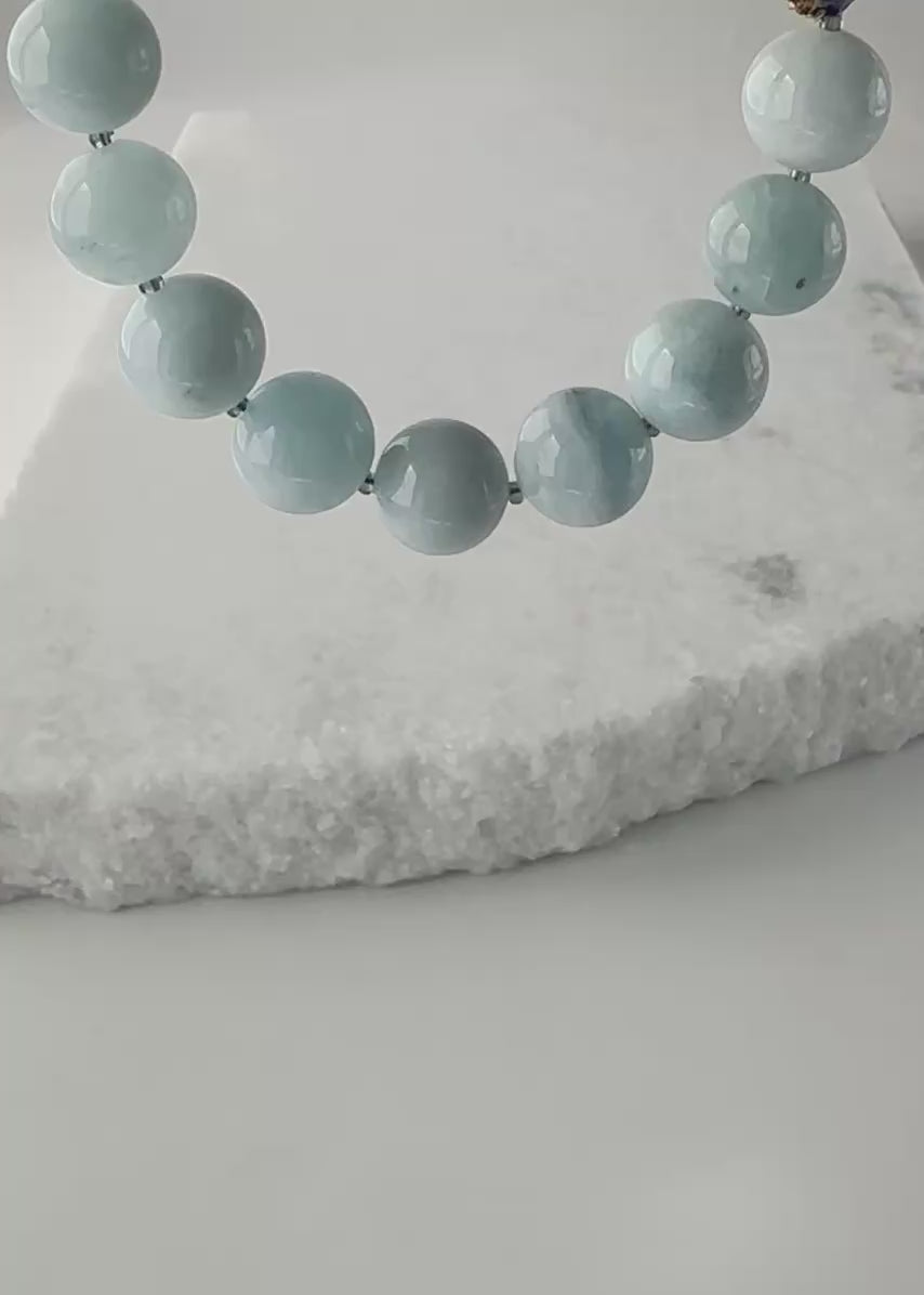AQUAMARINE, LAPIS, CLOISONNÉ & PEARL NECKLACE - LIMITED EDITION